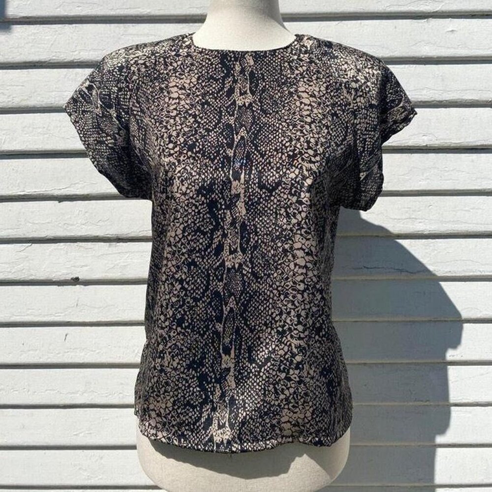Vintage 1990s Snake Print Blouse size Small